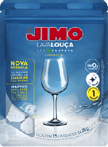 JIMO LAVA LOUÇA HIDROSSOLUVEL CAIXA 15 PASTILHAS