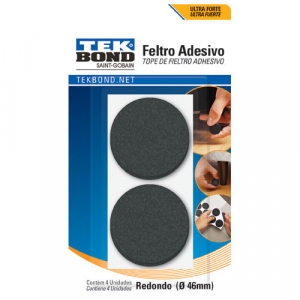 FELTRO REDONDO 46MM PRETO CART C/4 UN TEKBOND