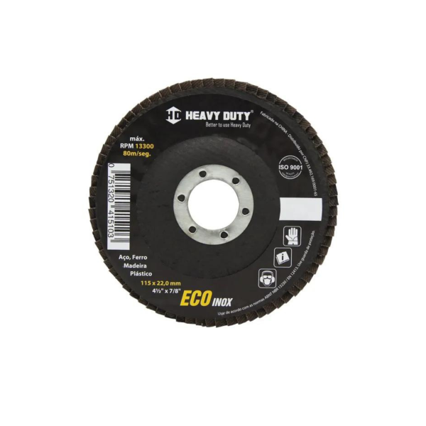 DISCO FLAP ECOINOX FIBRA CONICO 4.1/2 HEAVY DUTY