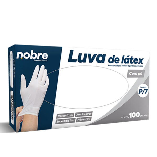 LUVA LATEX C/PO PROT. CONTRA AGENTES QUIMICOS C/100UNI NOBRE 