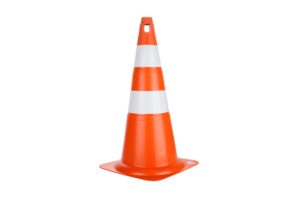 Cone Rigido 70cm Laranja/Branco